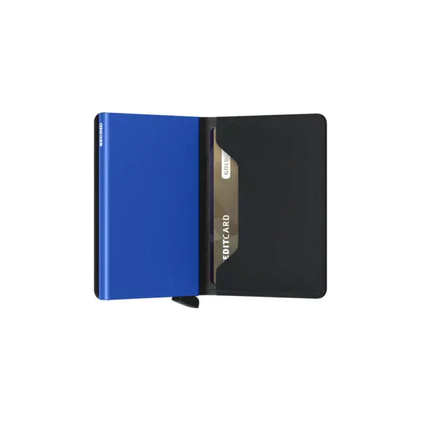 Secrid_Slimwallet_Matte_BlackBlue_Semi_Open_SQUAREEDIT
