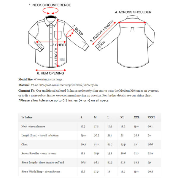 Mens Modern Melton Fit