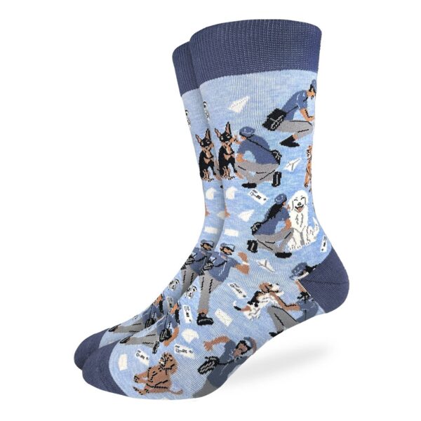 Good Luck Sock Mens Dog Chasing Postal