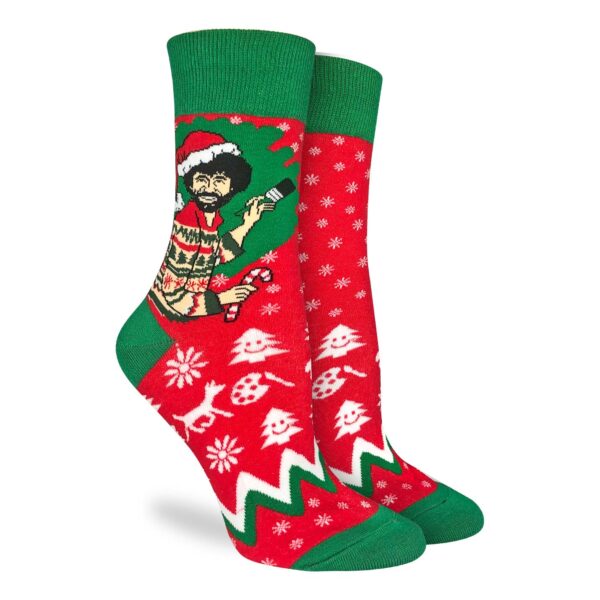 Good Luck Sock Wo Bob Ross Christmas Sock