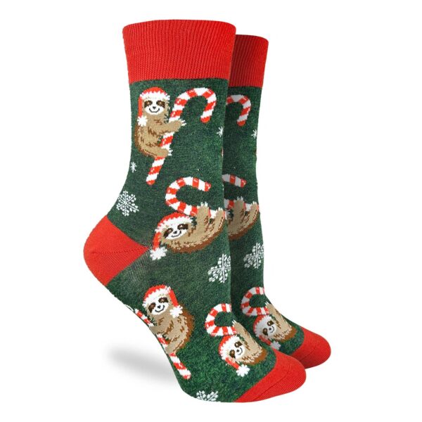 Good Luck Sock Wo Candy Cane Sloths